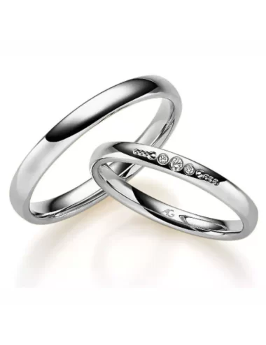 Raudono aukso vokiškas vestuvinis žiedas su deimantais - Happy Diamonds X