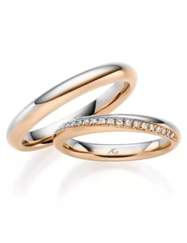 Vokiškas vestuvinis žiedas su deimantais - Deimantai
