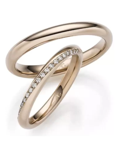 Balto aukso padengto rodžiu vestuvinis žiedas su deimantais - Deimantai III