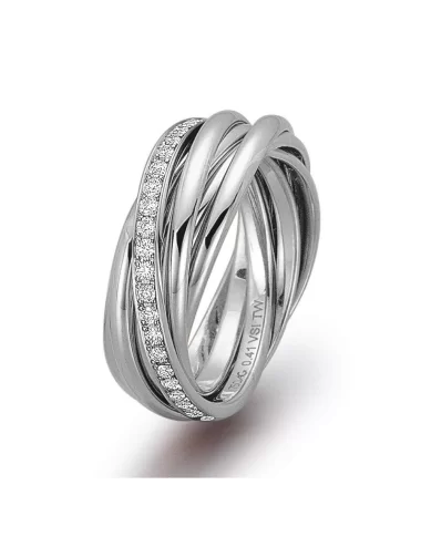 Raudono aukso Vokiškas vestuvinis žiedas su deimantais - Exclusive Collection