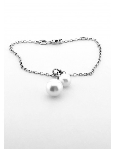 Golden bracelet "Two pearls"