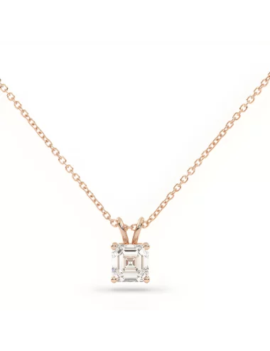 Auksinė grandinėlė ir pakabukas su 1.65 ct Asscher Lab Grown Deimantu (užaugintas deimantas)_4