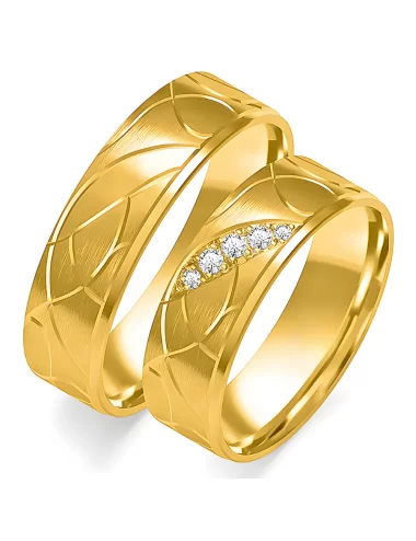 6 mm balto aukso vestuvinių žiedų gamyba su raštu ir deimantais