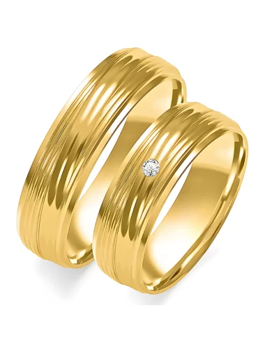 Vestuvinių žiedų gamyba - su reljefu ir deimantu (0,02 ct) (pora)
