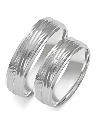 Vestuvinių žiedų gamyba - su reljefu ir deimantu (0,02 ct) (pora)_2
