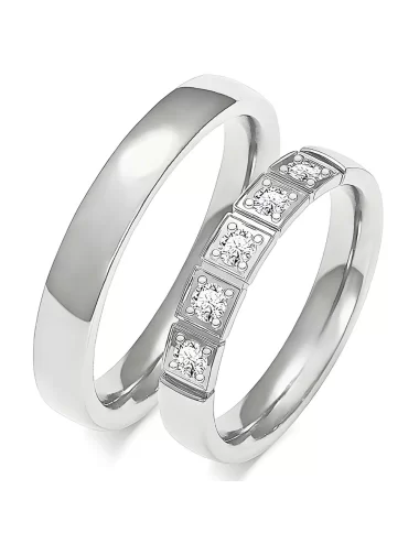 Vestuvinių žiedų gamyba - 3.70 mm raudono aukso klasikiniai žiedai su deimantais
