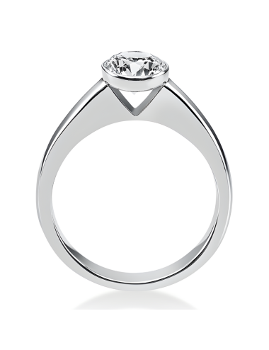 Sužadėtuvių žiedas iš platinos su 1,00 karato deimantu - Subtilus