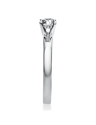 Sužadėtuvių žiedas iš platinos su 0,50 karato deimantu - Elegancija