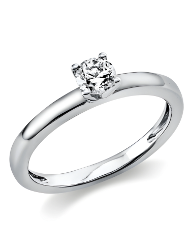 Sužadėtuvių žiedas iš platinos su 0,40 karato deimantu - Elegancija
