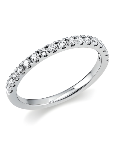 Žiedas iš platinos su 0,42 karato deimantu - Deimantinė juostelė