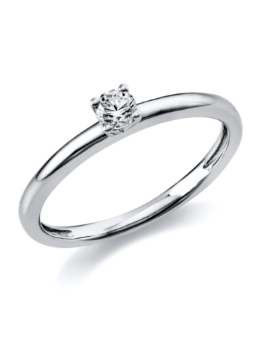 Sužadėtuvių žiedas su 0.15 karato deimantu - Elegancija Baltas auksas