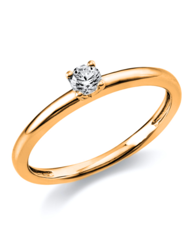Sužadėtuvių žiedas su 0.10 karato deimantu - Elegancija Baltas auksas