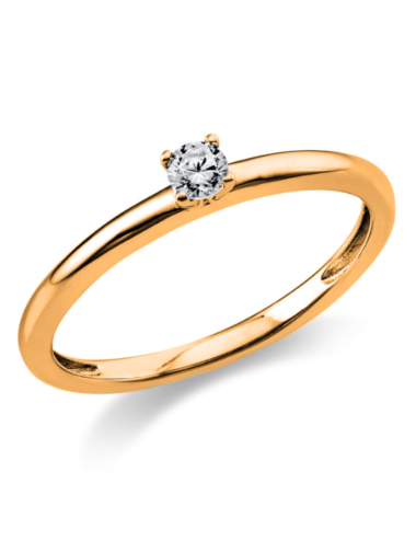 Sužadėtuvių žiedas su 0.05 karato deimantu - Elegancija Baltas auksas