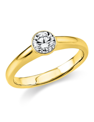 Sužadėtuvių žiedas su 0.70 karato deimantu - Subtilus