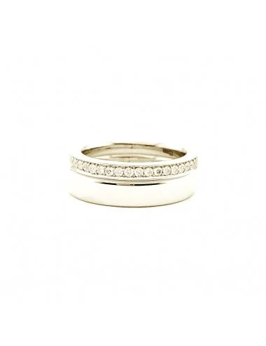 Vestuvinis žiedas „Viskas viename" (balto aukso)