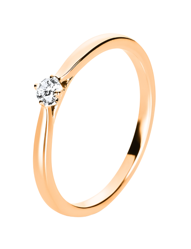 Sužadėtuvių žiedas su 0.10 karato deimantu - Deimantinis