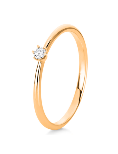 Balto aukso sužadėtuvių žiedas su 0.05 karato deimantu - Tobula