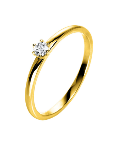 Balto aukso sužadėtuvių žiedas su 0.10 karato deimantu - Excellent