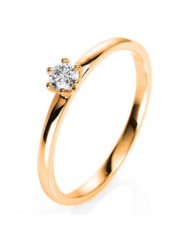 Balto aukso sužadėtuvių žiedas su 0.15 karato deimantu - Excellent