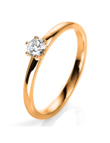 Balto aukso sužadėtuvių žiedas su 0.20 karato deimantu - Excellent