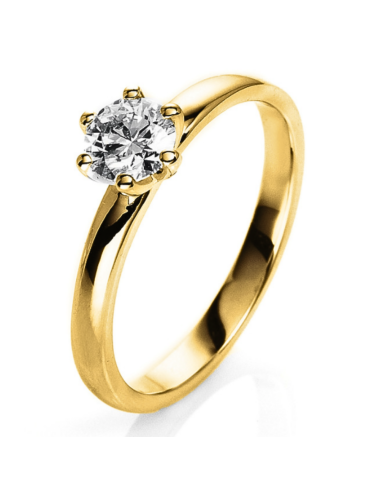 Balto aukso sužadėtuvių žiedas su 0.50 karato deimantu - Excellent