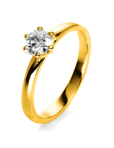 Balto aukso sužadėtuvių žiedas su 0.70 karato deimantu - Excellent