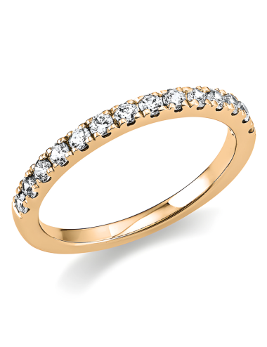 Balto aukso Žiedas su deimantais - Deimantinė juostelė 0.42 karatai