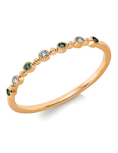 Natūralus Smaragdas - žiedas su smaragdu ir deimantais (0.07 ct)