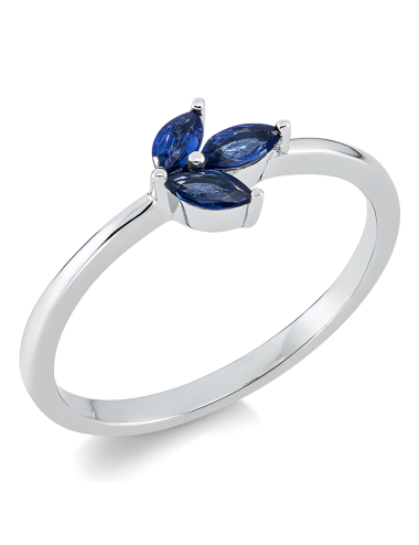 Mėlynas safyras - auksinis žiedas su safyrais (0.31 ct)