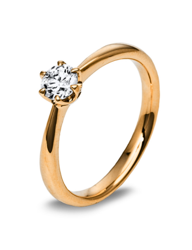 Balto aukso Sužadėtuvių žiedas su 0.30 karato užaugintu deimantu - Tobulas