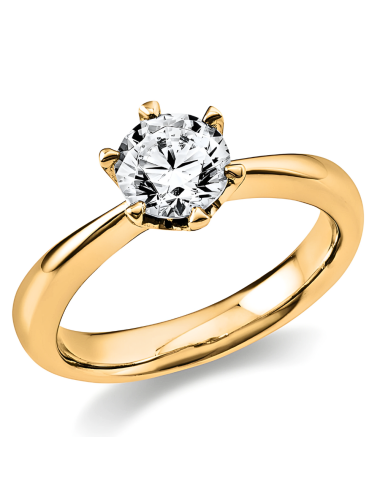 Balto aukso sužadėtuvių žiedas su 1.00 karato užaugintu deimantu - Tobulas