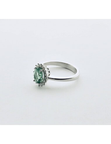 Sužadėtuvių žiedas su smaragdu „Smaragdinis žėrėjimas"