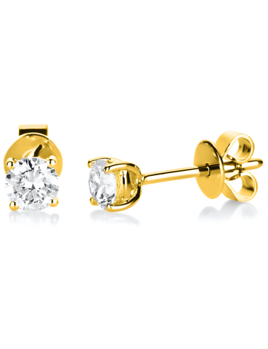 balto aukso Auskarai vinukai su deimantais - Briliantai (0.50 ct)