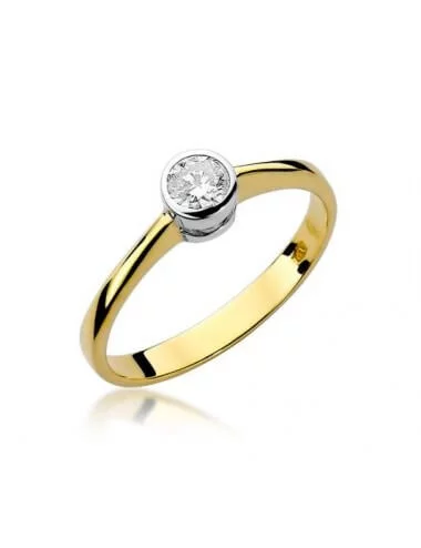 Modernus geltono aukso sužadėtuvių žiedas su deimantu Auksinė Levanda