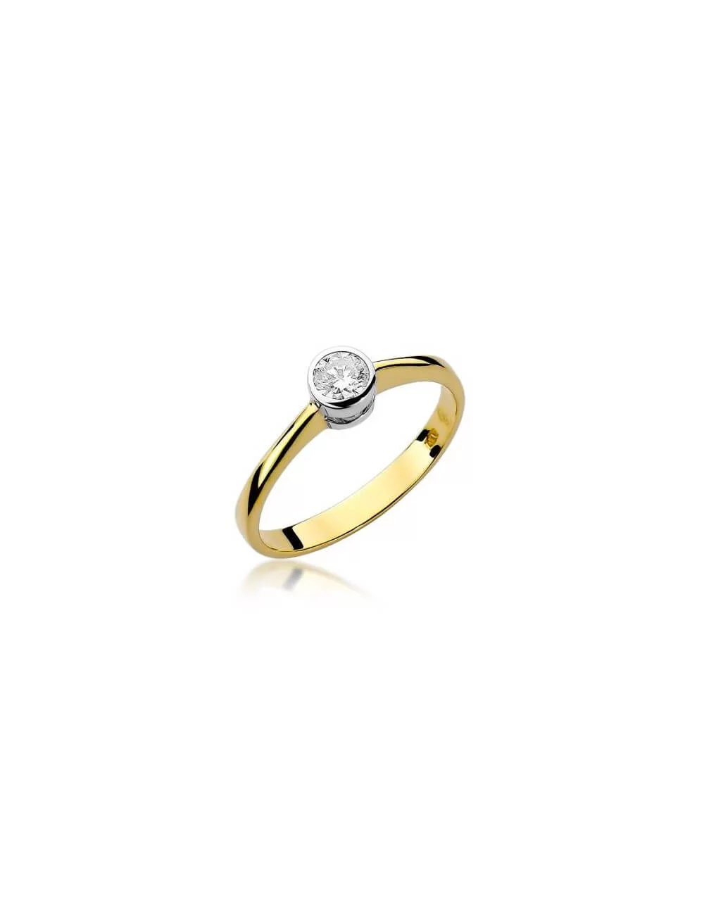 Modernus geltono aukso sužadėtuvių žiedas su deimantu Auksinė Levanda