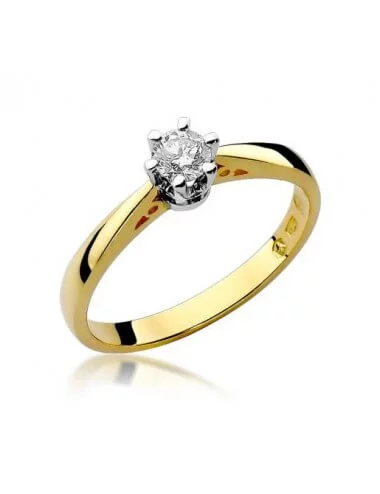 Geltono aukso Anturio žiedas su deimantu - išskirtinis pasirinkimas
