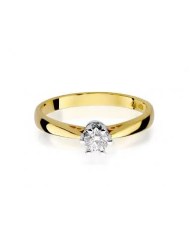 Geltono aukso Anturio žiedas su deimantu - išskirtinis pasirinkimas_1