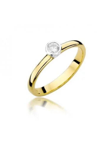 Geltono aukso sužadėtuvių žiedas su deimantu Auksinė Orlaja