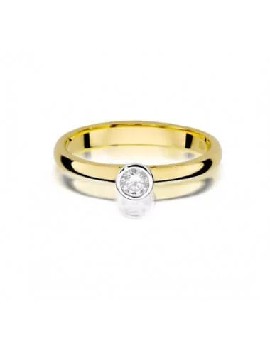 Geltono aukso sužadėtuvių žiedas su deimantu Auksinė Orlaja_1