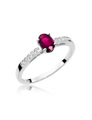 Sužadėtuvių žiedas „Ksi" su rubinu
