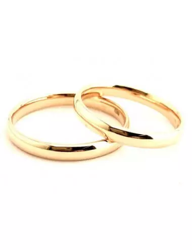 3,5 mm vestuvinis žiedas KLASIKA raudono aukso