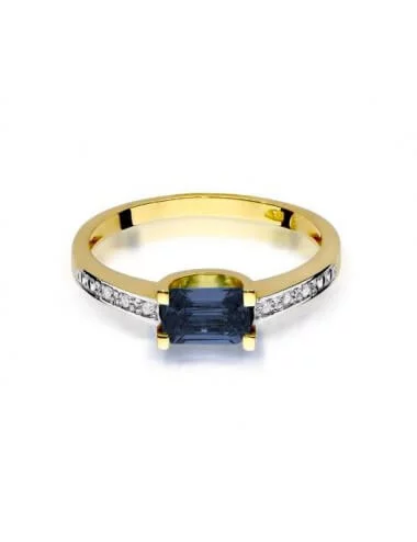 Sužadėtuvių žiedas „Romantika" su safyru