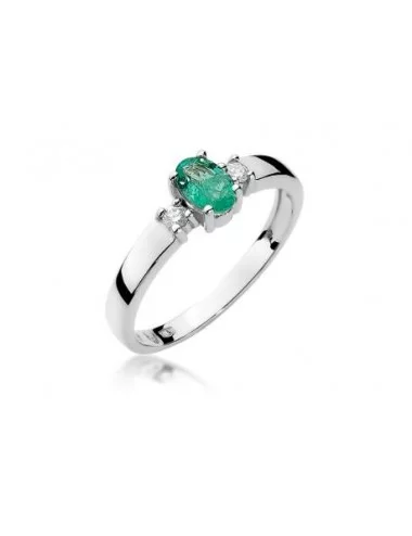 Sužadėtuvių žiedas „Tvirta meilė" su smaragdu