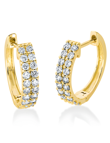 Geltono aukso auskarai rinkutės su deimantais - Deimantai (0.52 ct)