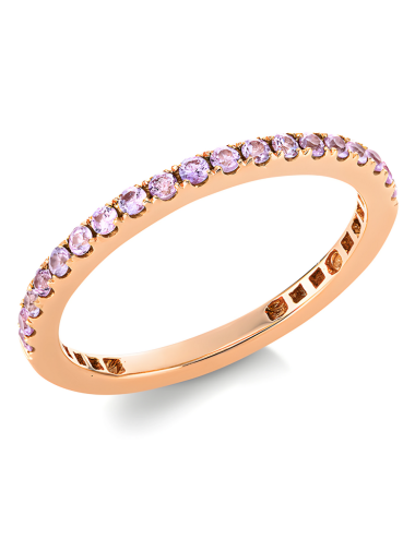 0.33 ct auksinis žiedas su rožiniais safyrais
