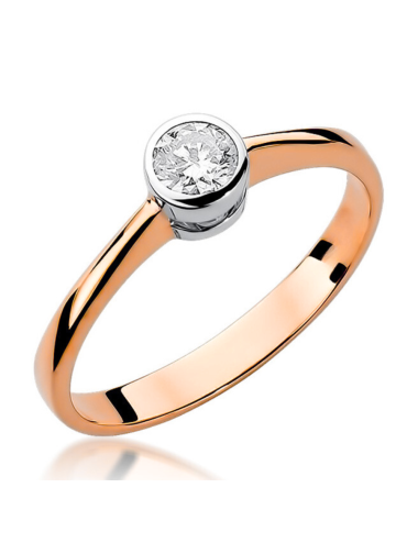 Raudono aukso sužadėtuvių žiedas su 0.30 karato deimantu - Modern