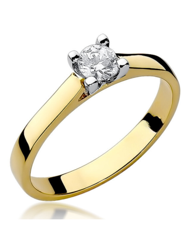 Balto aukso sužadėtuvių žiedas su 0.25 karato deimantu - Lucky