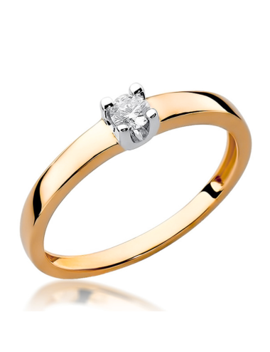 Balto aukso sužadėtuvių žiedas su 0.08 karato deimantu - Brilliant