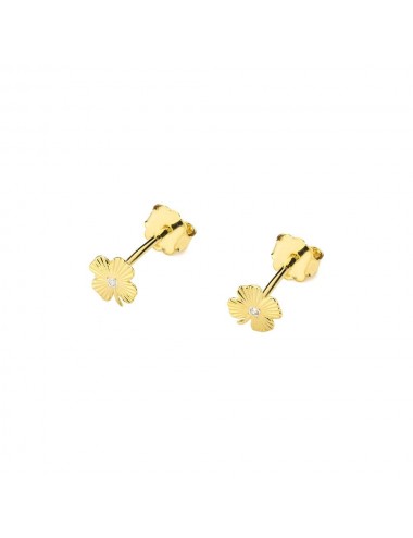 Geltono aukso auskarai su briliantais „Gėlelės"