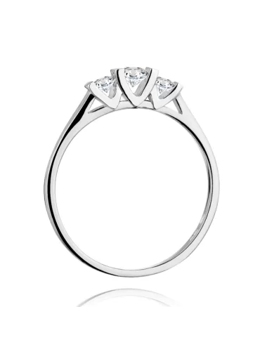 White aukso modernus sužadėtuvių žiedas su deimantais - Three Diamonds (0,31 ct)